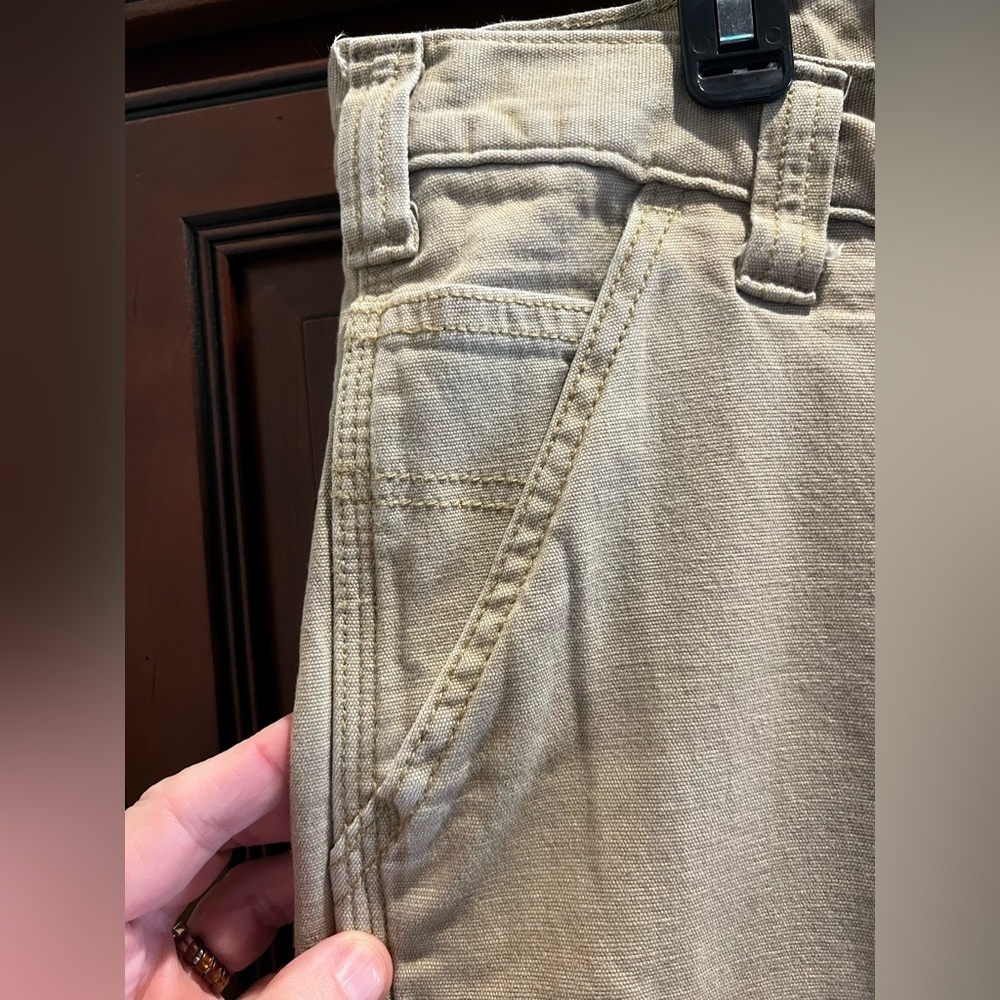 CARHARTT Pants Mens 42x30 Brown Relaxed Fit Canvas Carpenter Cargo Pants - Picture 5 of 9